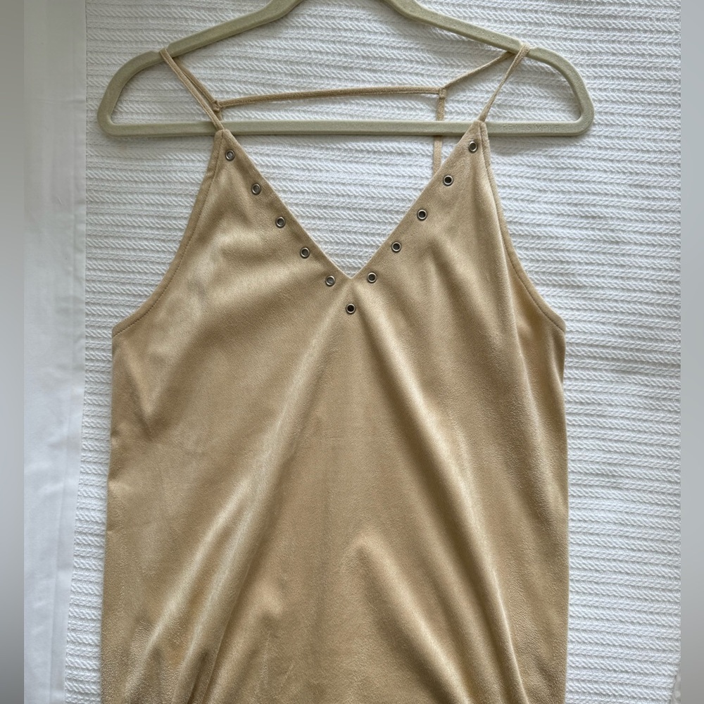 Cotton Candy LA Brown suede tank, size medium